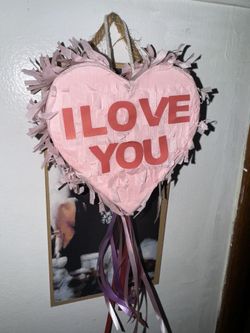 I LOVE YOU Pink Heart Piñata