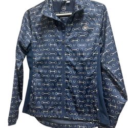 Ariat Ideal Windbreaker Package Jacket widens XS Blue Horseshoe Full Zip