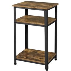 30in X 18in X 14in Yaheetech Side Table with Storage Shelves