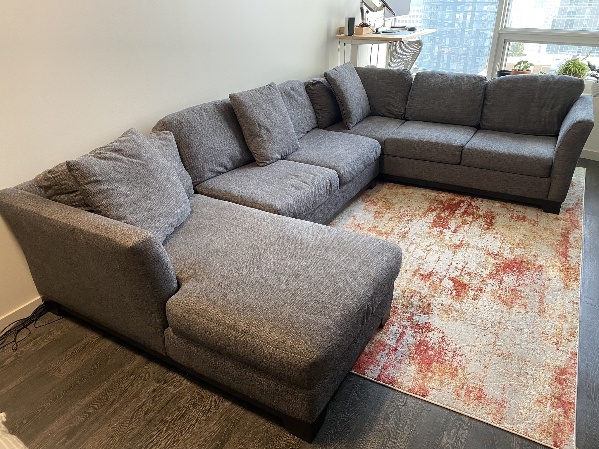 Three‑Piece Grey Sectional Couch – Belltown Pickup – $650 OBO
