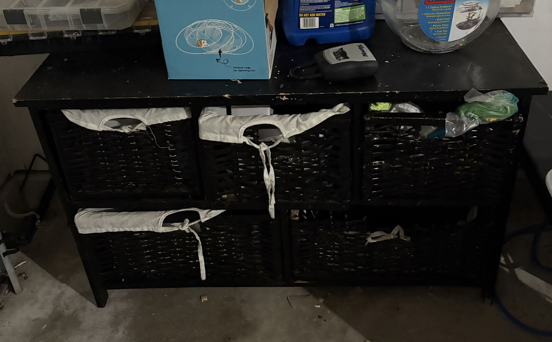 Black Storage Cabinet with Baskets