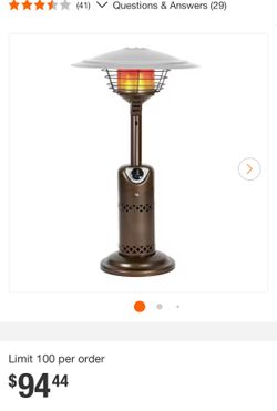 Portable Patio Heater, Outdoor Propane Table Top Heater, Bronze