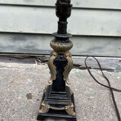 Antique Ornate wooden table lamp