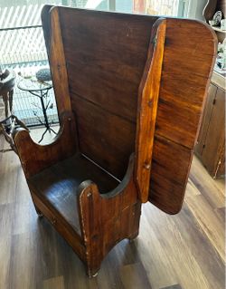 Antique Drop-Leaf Table with Bench Base