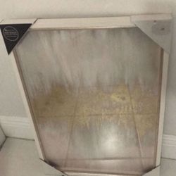 Frame Art, Pink And Gold  17” X 25”