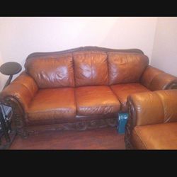 Leather Sofa/ Love Seat Set
