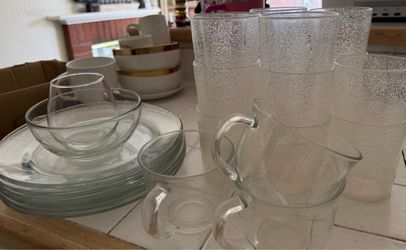 Clear plates and cups