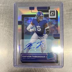 KAYVON THIBODEAUX 2022 Donruss Optic RATED ROOKIE RC SILVER HOLO AUTO 30/125