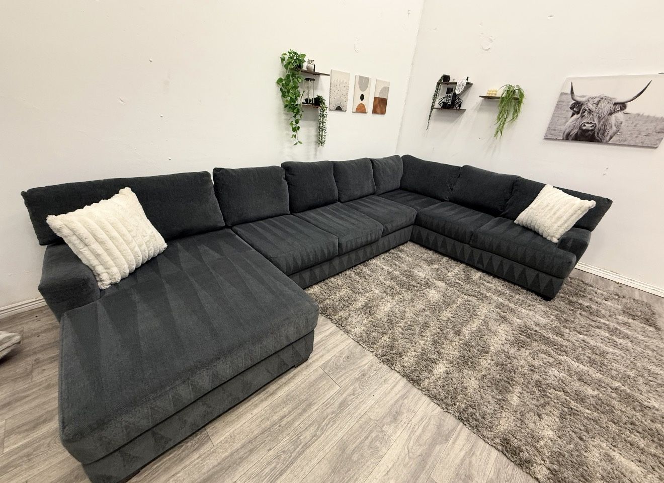 Huge Grey Sectional Couch - Free Delivery 