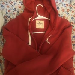 Hollister Red Zip Up Hoodie Dead Stock Size Medium 