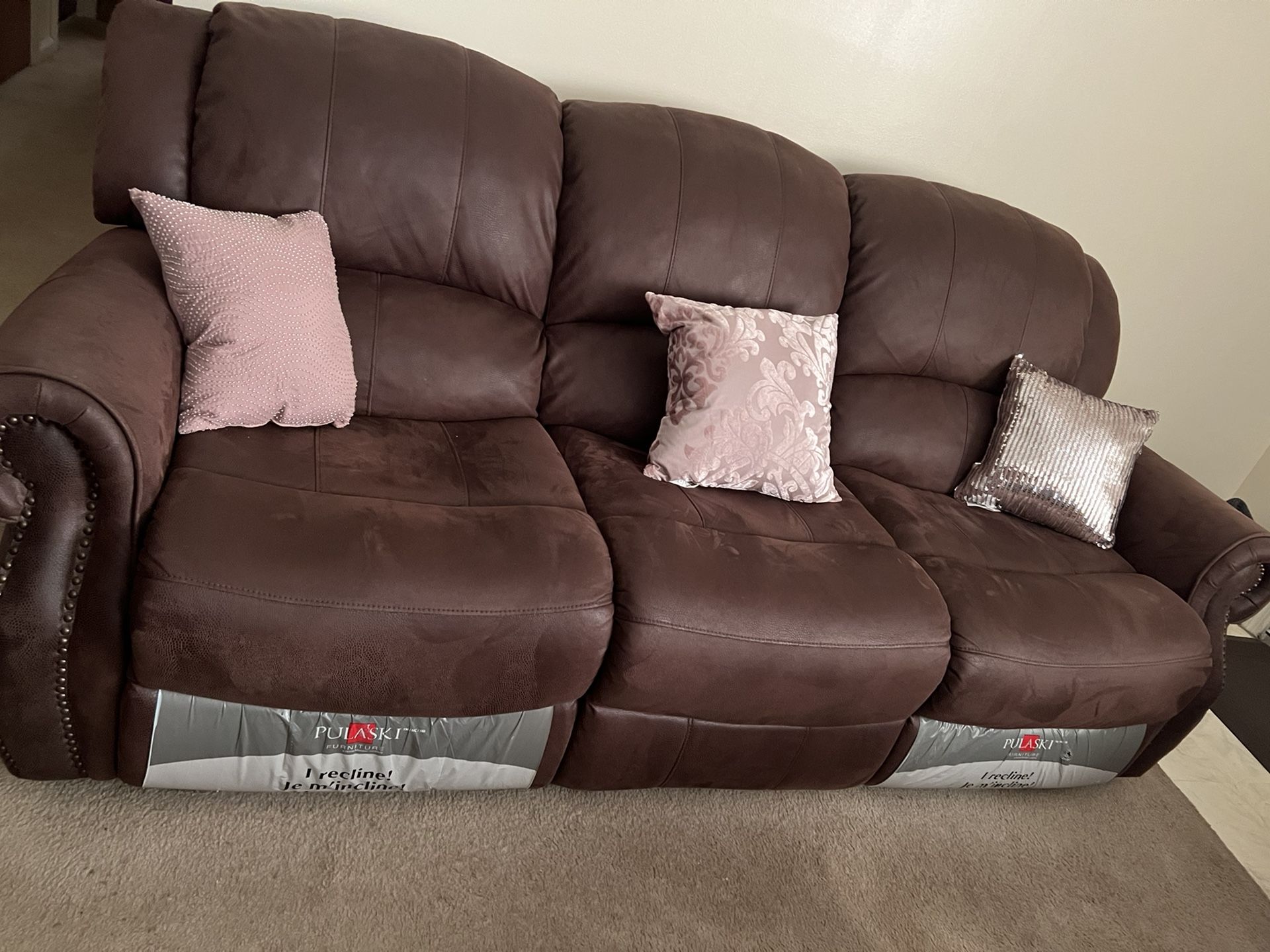 Pulaski Couch Manual Recliner