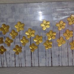 Wildflowers Scenery Artwork Ready to Hang for Living Room Bedroom Bathroom Home Office Decor, One Panel Framed 40"x20"