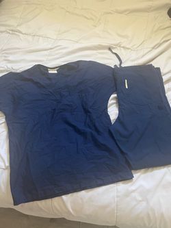 Navy Blue Scrub Set Top and Pants