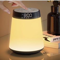 Wake Up Light Sunrise Alarm Clock, Bluetooth Speaker with lights, Multicolor Dimmable Bedside Lamp for Bedroom, Snooze, Sleep Aid, Sound Machine with 