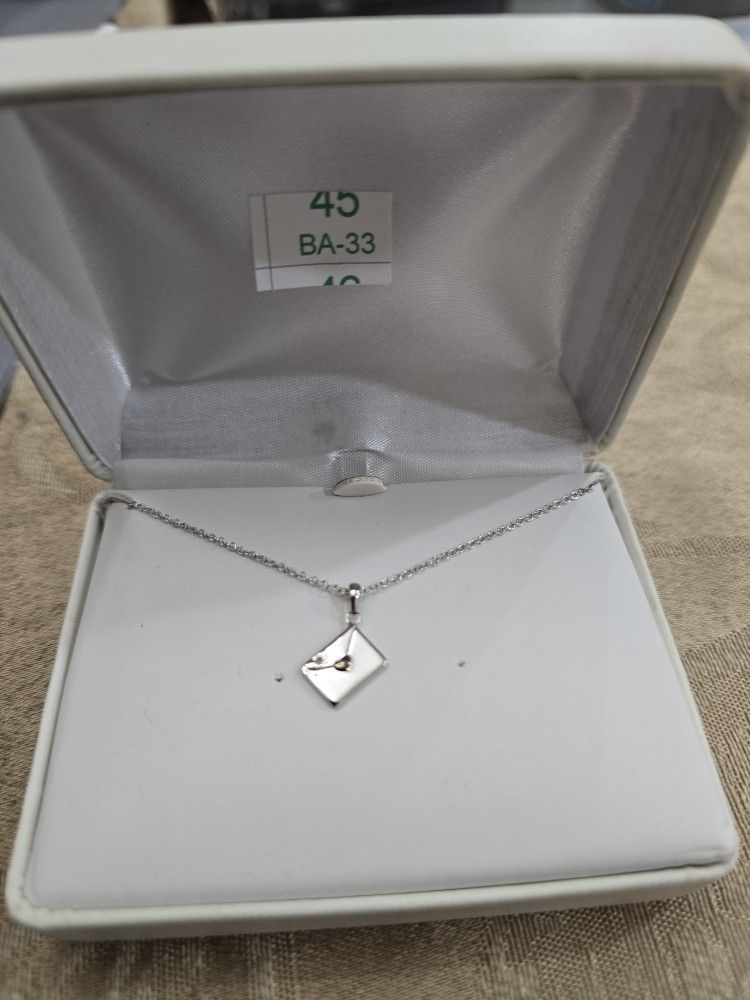 New STERLING SILVER Necklace and Charm- envelope
