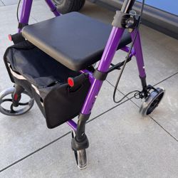 Walker Rollator With Seat Back Support.  Brand New. Purple Color