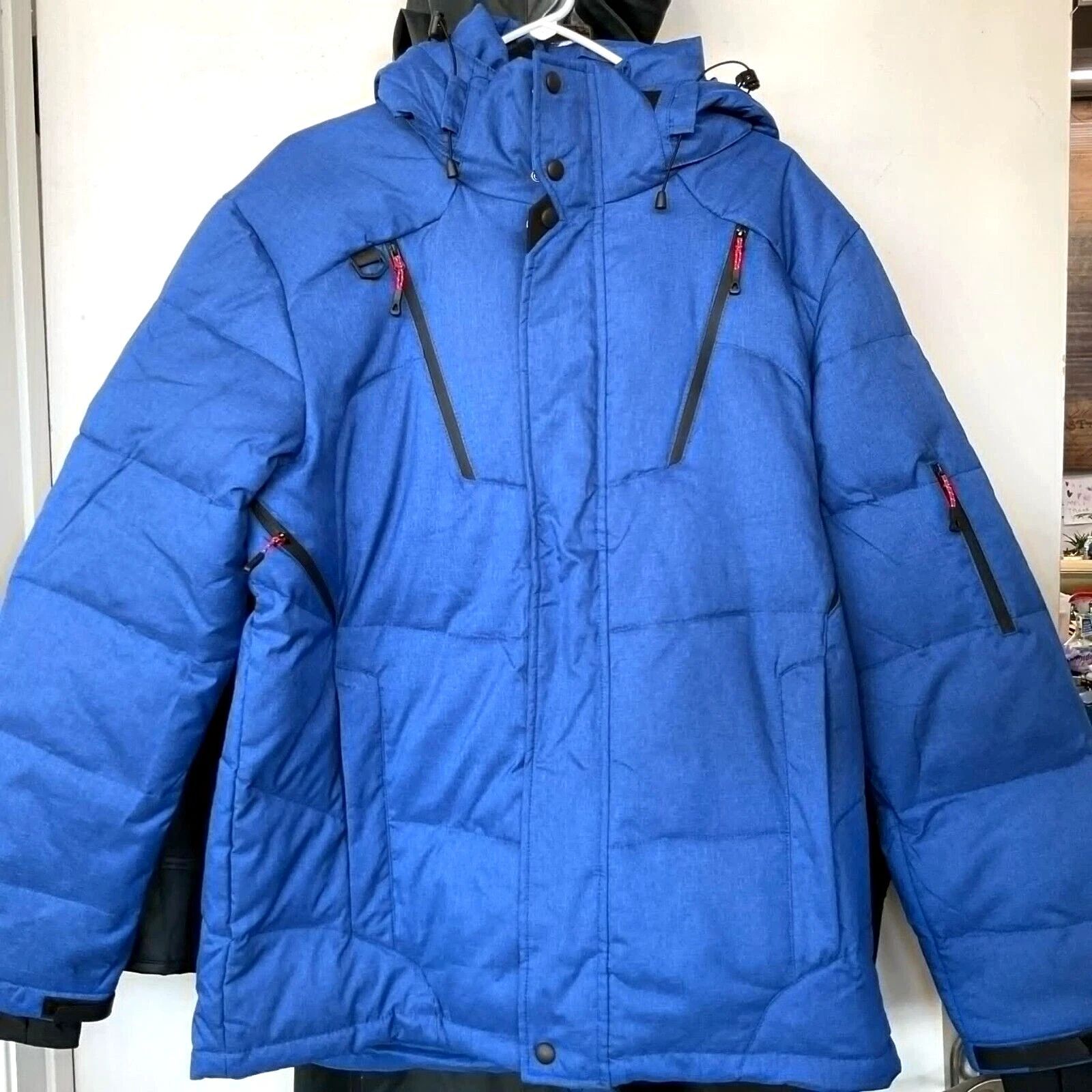 Down Fkow Duck Down Slim Parka Blue Adult Sizes 3XL/4XL - New W/o Tags