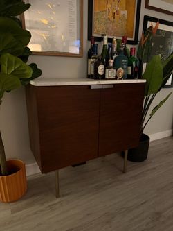 West Elm Cabinet Espresso Marble