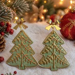 Christmas Tree Handmade Polymer Clay Earrings