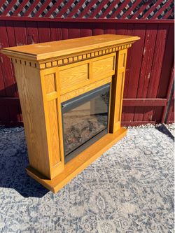 Vintage wood style Chimney Oak With Electric Fireplace Included
