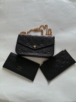 Designer Black Wallet on a Chain With Cardholder and Key pouch