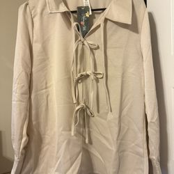 Cream Long Sleeve Women’s Shirt