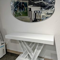 Console Table w/Mirror & Lights