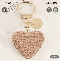 Crystal/bling Heart Key Chain