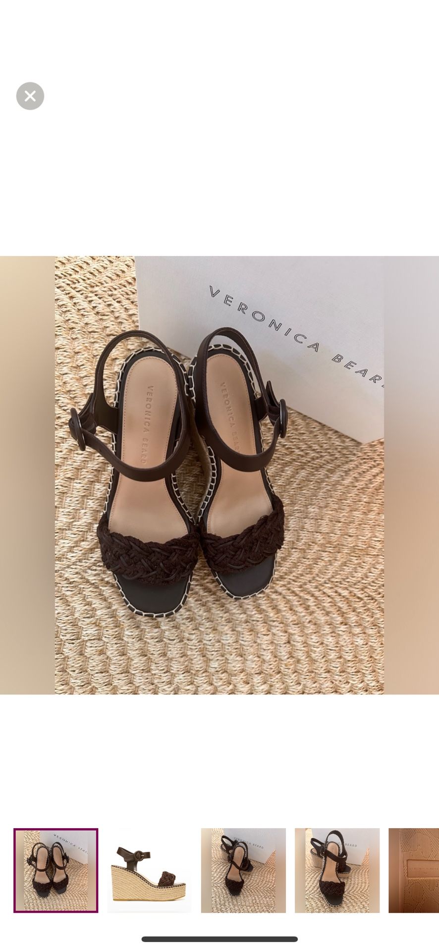 VERONICA BEARD REEMA BRAIDED ANKLE-STRAP WEDGE SANDALS IN ESPRESSO