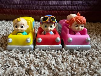 CoComelon 3" Car Vehicle 3-Pack Toy Vehicle Set - Officially Licensed - JJ, Tomtom, YoYo Figures - Gift for Preschoolers, Toddlers, Kids, Boys, Girls 