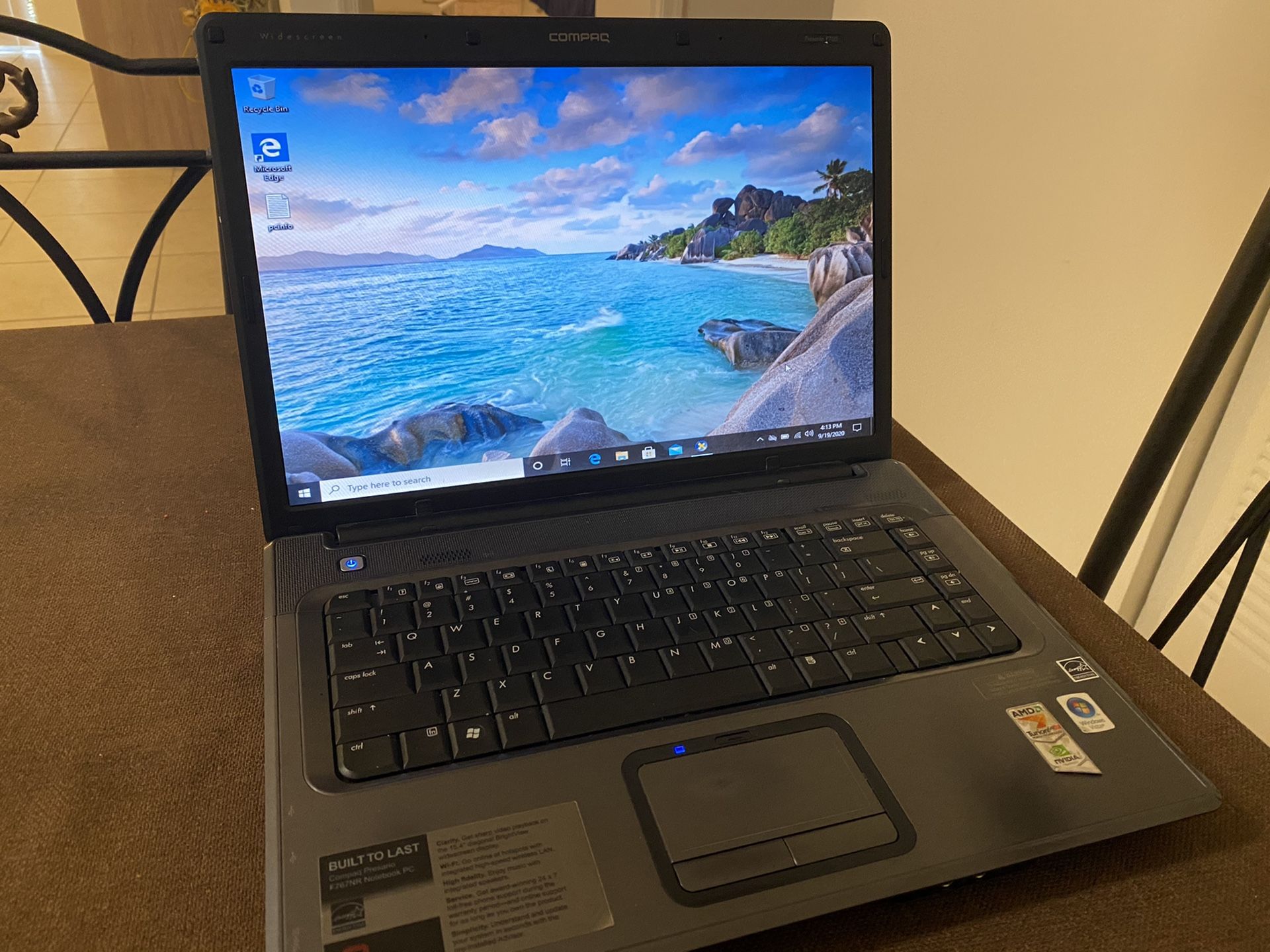 HP Compaq 4GB Windows 10 Pro Laptop, charger included office installed