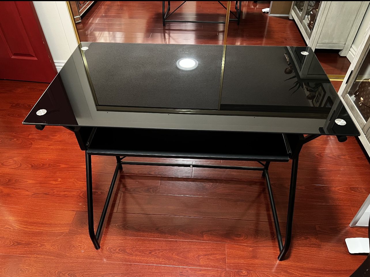 Black Glass Desk 