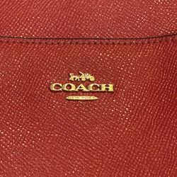Coach Womens Red Leather Crossbody Bag