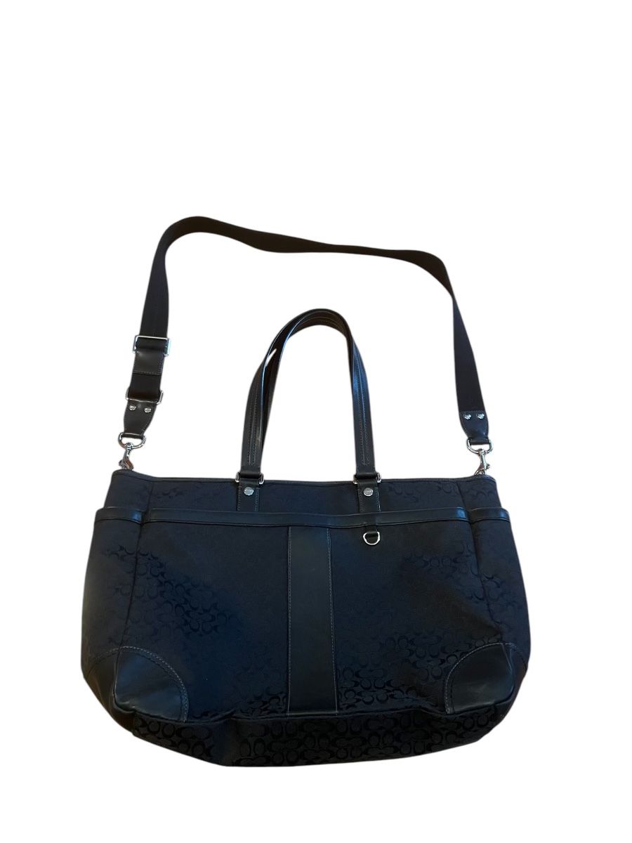 Coach Transatlantic Black Signature XL Travel Tote Diaper Bag