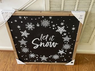 Let It Snow LED plaque