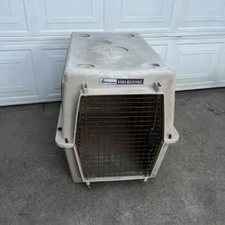 Dog Kennel Carrier Cage Portable  Crate Pen has a crack on top right as is $35
