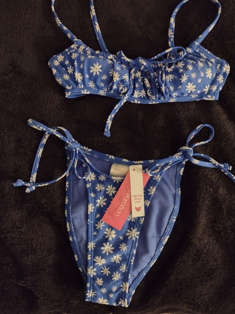 Girls 2pc High Rise Swimsuit