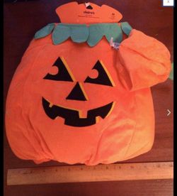 NEW CLAIRE'S Dog or Cat Halloween Costume PUMPKIN 2 pieces Medium with Hat