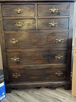 Tall Dark Wood Dresser