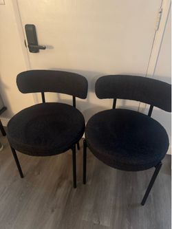 Grey upholstered dining chairs 2
