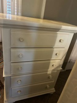 White dresser & book shelf-solid wood