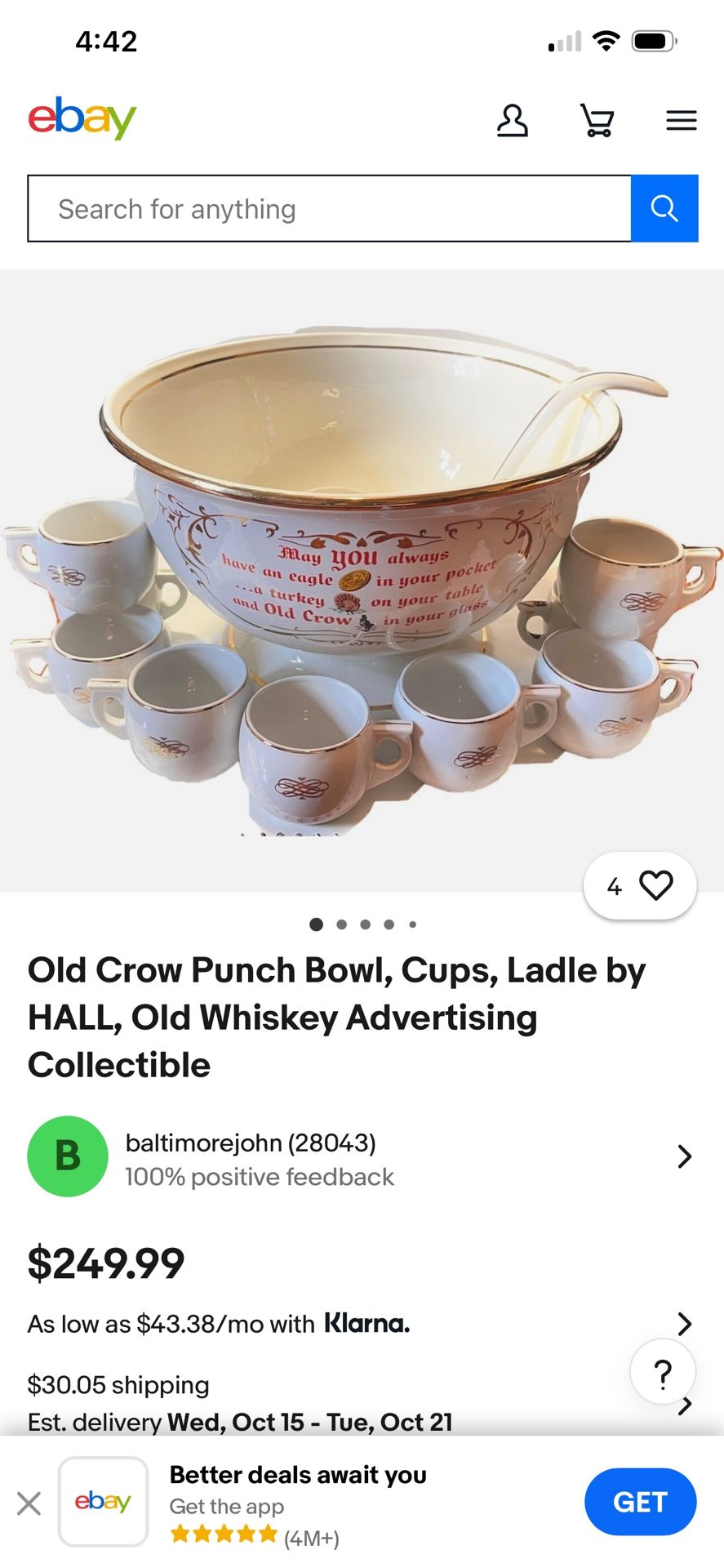 Hall Pottery Punch Bowl