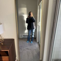 Brushed Gold Full Length Standing Mirror, 64”x22” Full Body Mirror