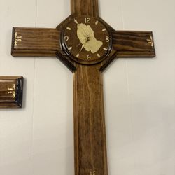 Wooden Cross Wall Clock