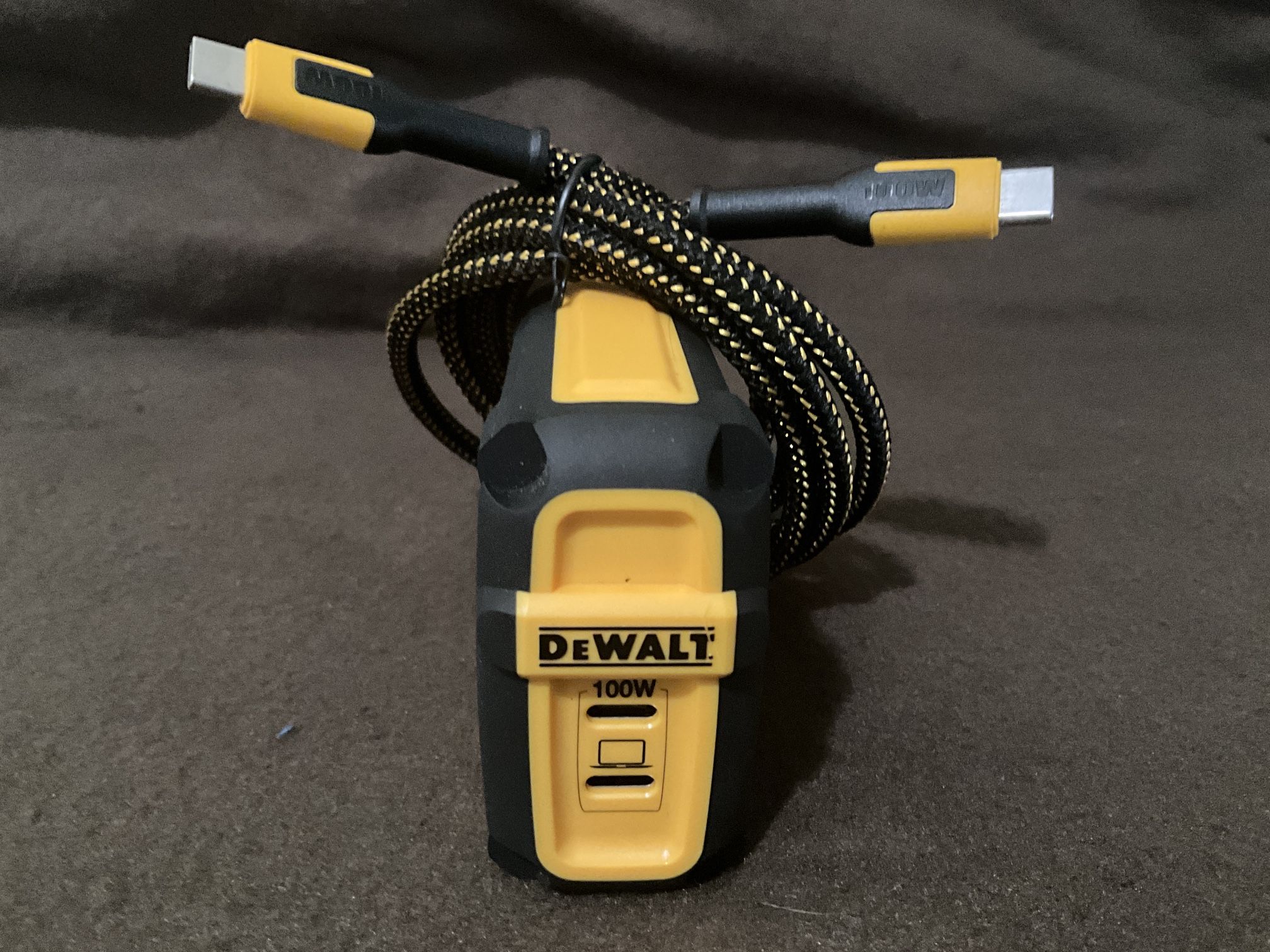 DEWALT Heavy Duty 100W USB C block and cable!! Great Value and extremely durable. Super fast Charging.