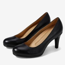 Naturalizer Michelle Pump Black Leather Size 11 W