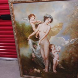 Cuadro De Angeles Antiguo 