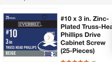 Screws Cabinet,#10x3” Truss Head Phillips