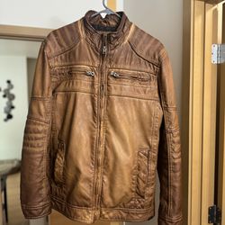Men’s Buckle Leather Jacket Size Small