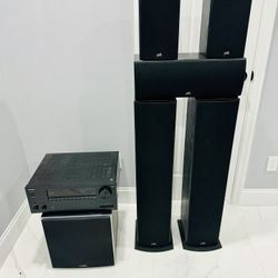 ONKYO Receiver, Polk Audio Speakers. Home Theater System  